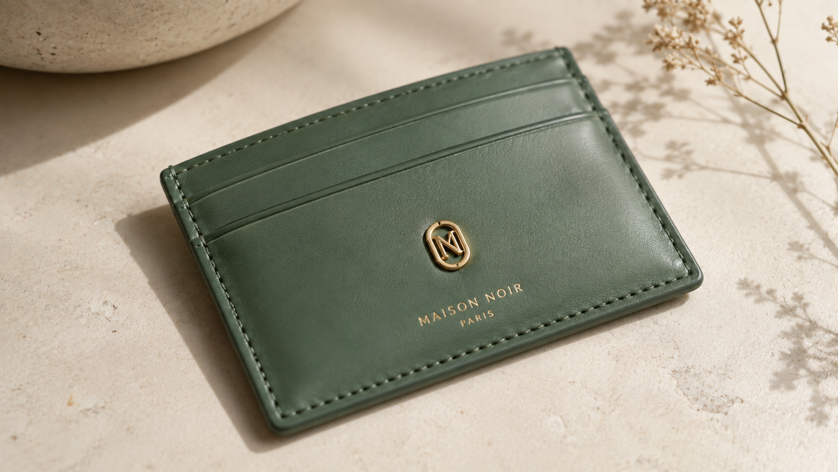 Jade Card Holder Wallet Pebble Leather